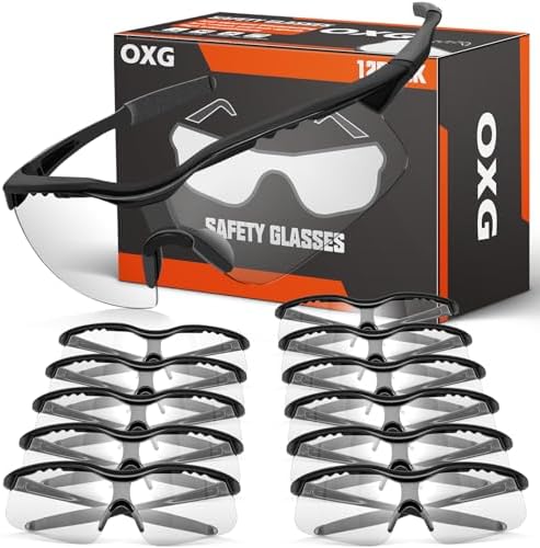 OXG Safety Glasses for Men Women, ANSI Z87 UV Protection Protective Eyewear