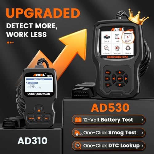 ANCEL AD530 OBD2 Scanner-Upgraded AD310, Car Code Reader for Check Engine Light, Full OBDII Scan Tool for Read & Clear Fault Codes, Battery Test & Live Data, OBD II Diagnostic Scanner for 1996+ Cars