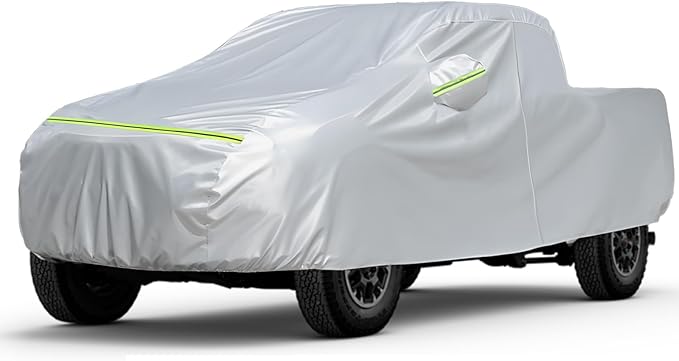 Favoto 6 Layers Truck Cover Waterproof - All Weather Heavy Duty Outdoor Pickup Car Cover Sun UV Rain Protection Windproof with Door Zipper Universal Fit (Length Up to 228 inch)