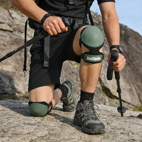 Tactical Knee Pads for Work, Hunting, Construction, Gardening, Paintball w/Foam Padding, Hard Shell & Adjustable Straps (Green)