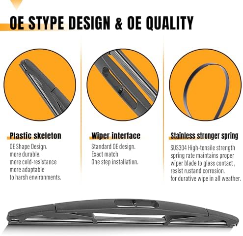 AUTOBOO 12" Rear Wiper Blade Replacement for Ford Flex 2019-2009 Escape