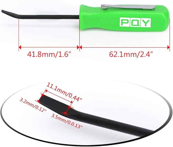 Mini Pocket Pry Bar with Pocket Clip 4.5" Length 3pcs (Green)