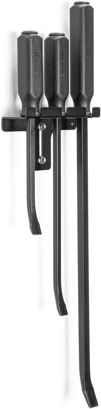 TEKTON Angled End Handled Pry Bar Set with Wall Hanger, 3-Piece (12, 17, 25 in.) | LSQ96503 | Made in USA