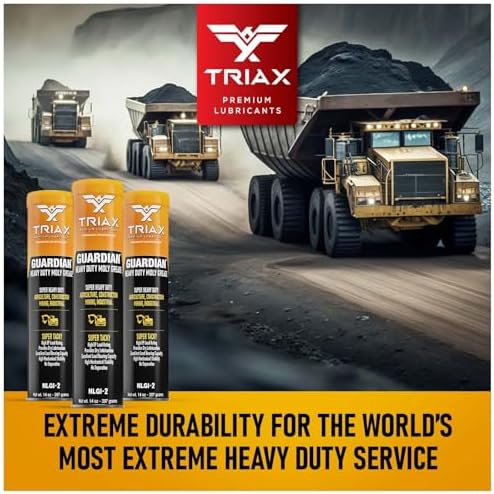 TRIAX Guardian Heavy Duty Grease with Moly, True Multi Purpose, Wheel Bearings, Shock Loaded Components, Extremely Tacky, Zero Separation (14 Ounce Tube)