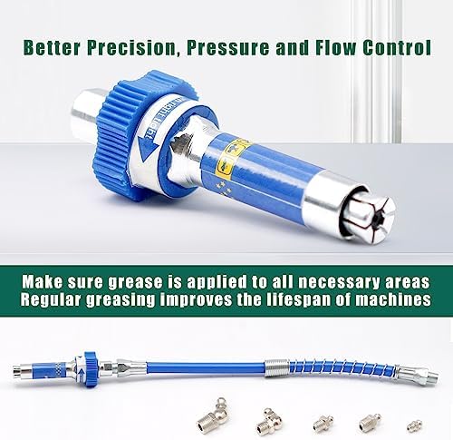 Fit for Lube Pro Plus Grease gun fitting Coupler Lock-on High Pressure Grease Coupler, 10th Generation Heavy-Duty Grease Gun Coupler Fittings Extensions, Lock Clamp Type Fits All Grease Guns Hose