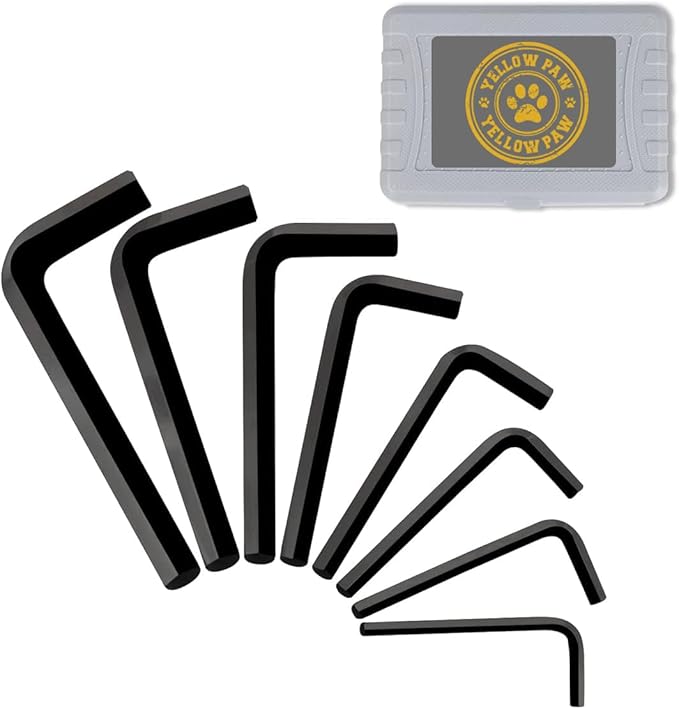 Yellow Paw Jumbo Allen Wrench Set (8 Pack - Extra Large Hex Key Set) Metric Sizes 7mm, 8mm, 9mm, 11mm, 12mm, 14mm, 15mm, and 17mm