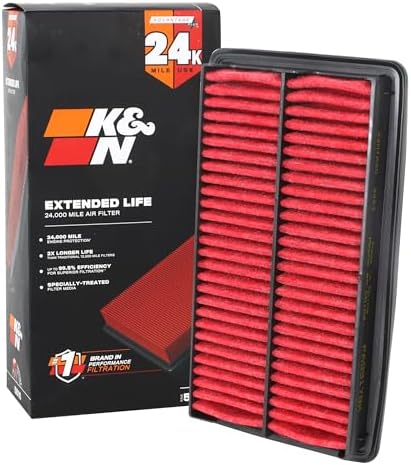 K&N Engine Air Filter: Extended Life 24,000 Mile Replacement Air Filter: Compatible with 2016-2022 Honda/Acura V6 (Odyssey, Passport, Pilot, Ridgeline, MDX), KNX-5041