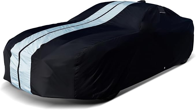 iCarCover Fits [2006-2009 Pontiac Solstice] Premium Custom Car Cover Waterproof All Weather Resistant Outdoor Indoor Sun Snow Storm UV Protection Form-Fit Padded Cover with Straps - Black/Gray