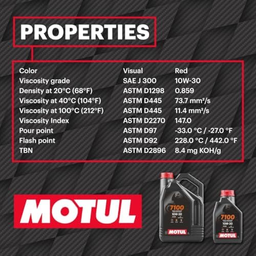 Motul 7100 4T 10W-30 Full Synthetic Motorcycle Oil - Ester Core Technology - API SP JASO MA2 Wet Clutch and DCT Safe - Engine Protection for Honda, Hero, TVS Motor - 1L