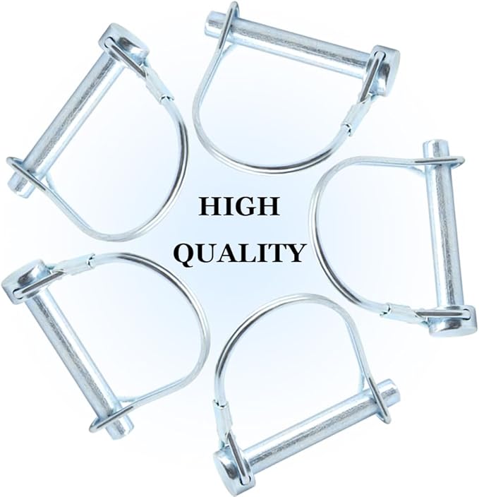 5Pcs Shaft Locking Pin 5/16” Trailers Lock Hitch Lock Pin Zinc Plated Carbon Steel Round Loop Safety Wire Lock Pin Length 2”for Farm Trailers Trolley Wagons Lawn Garden Towing(D-8x50mm)