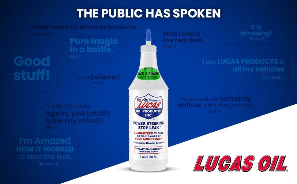 Lucas Oil 10011-PK12 Power Steering Stop Leak - 1 Quart (Pack of 12)