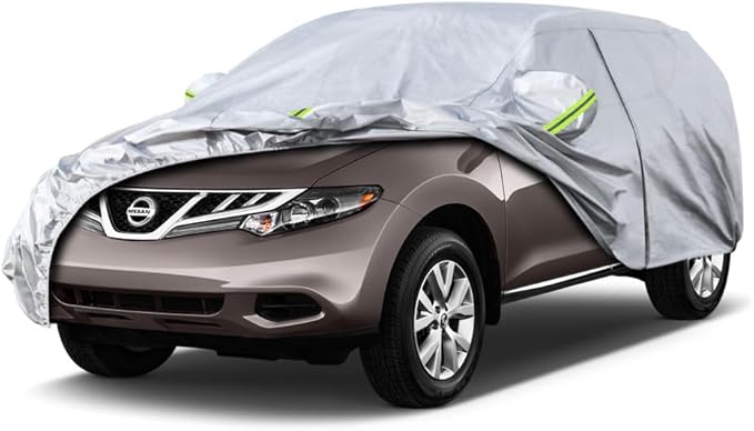 Koukou SUV Car Cover Custom Fit Nissan Murano from 2002 to 2025, Waterproof Car Cover All Weather for Automobiles Outdoor Indoor with Zipper Door, Sun Rain Dust Snow Protection.
