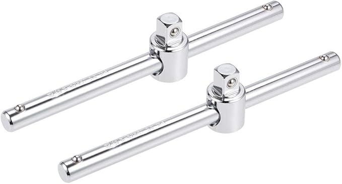 uxcell 2 Pcs 3/8" Drive Sliding Wrench Breaker Bar T-Handle Socket Hand Tool