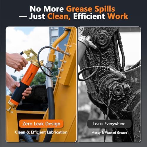 Upgraded Leak-Free Grease Gun Coupler Kit with 90°Adapter & 2 Needle Tips