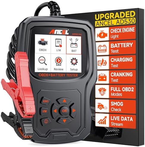 ANCEL AD530 PRO 2-in-1 OBD2 Scanner and 12V Battery Tester
