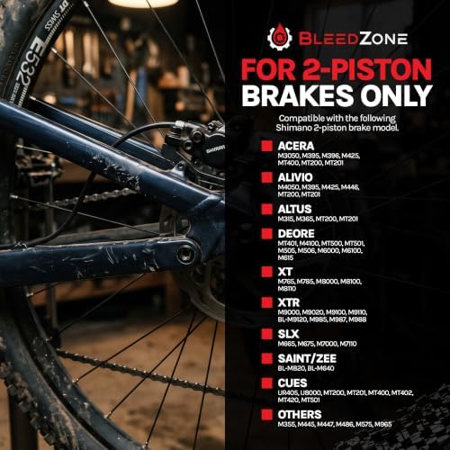 BleedZone Mineral Oil Brake Bleeder Kit Compatible with Shimano, 120ml
