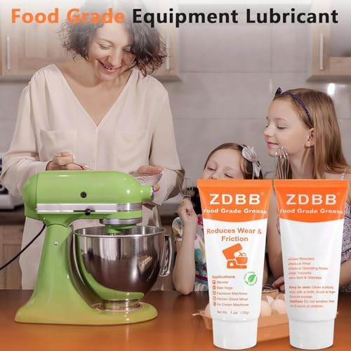 ZDBB Food Grade Grease for Kitchenaid Stand Mixer Odorless Food Grade Equipment Lubricant with PTFE Espresso Machine Grease Sanitary Lubricant for Beer Kegs, Meat Slicer, Grinders, 1 oz 1-Pack