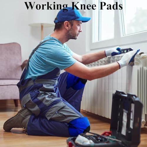 Garden Knee Pads for Women Men, Adjustable Non-Slip Straps, Blue S, 1 Pair