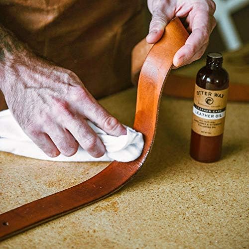 Otter Wax Leather Oil | 16 Oz | Leather Cleaner & Conditioner | All-Natural Color-Safe Treatment for Boots, Furniture, Auto Seats, Jackets, Shoes & Bags | Chemical & PFAS-Free | Made in Portland USA