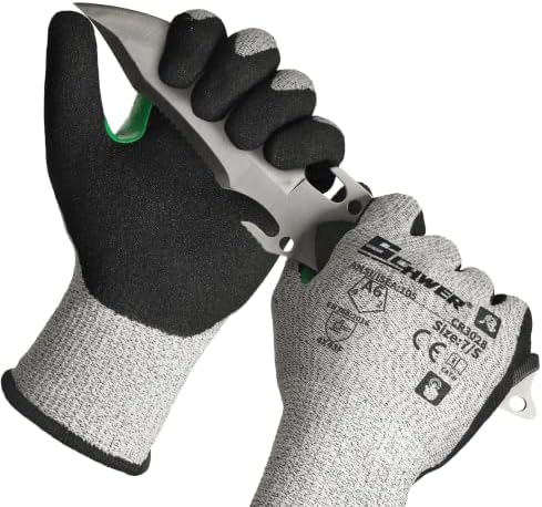 Schwer 36 Pairs A6 Cut Resistant Work Gloves, Reinforced Thumb, CR3028, S