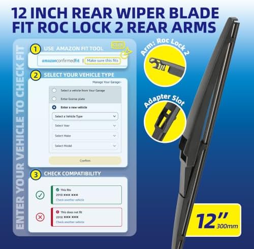 5 PLUS® 12 Inch Rear Windshield Wiper Blade - Original Quality,Quiet Wiping