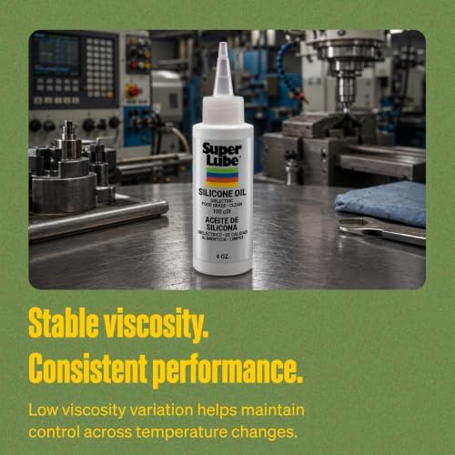 Super Lube Silicone Oil High & Low Temp CST (Clear, 4oz Bottle) | NSF Certified Food Grade & Clean | High and Low Temp Stable