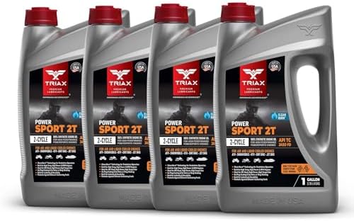 TRIAX Power Sport 2T Full Synthetic, All Season, 2 Cycle Engine Oil | For Powersports Premix & Direct Injector Engines in ATVs, UTVs, Snowmobiles, Wave Runners, JetSkis & Dirt Bikes (4 Gallon Pack)