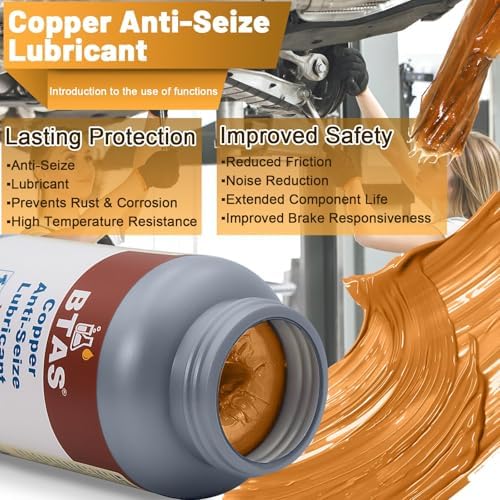 BTAS Copper Antiseize Grease,Bolt/Spark/Glow Plug Thread Protect 8 Oz