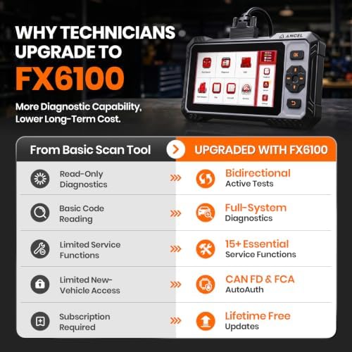 ANCEL FX6100 Bidirectional Scan Tool, All System, Lifetime Free Updates