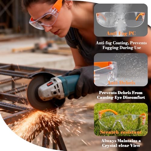 BIRDDIE Safety Glasses Anti Fog 20pcs For eye protection at work Unisex