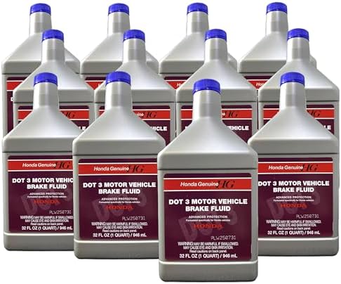 Honda 08798-9108 DOT 3 Motor Vehicle Brake Fluid 32 FL OZ (1 Quart) (12)