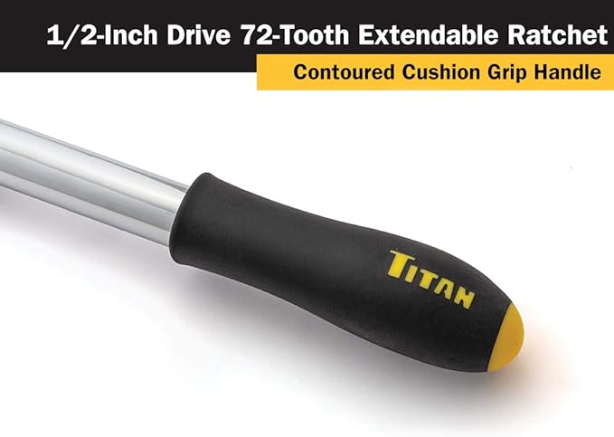 Titan 12073 1/2-Inch Drive x 18 to 23-1/2-Inch 72-Tooth Extendable Ratchet