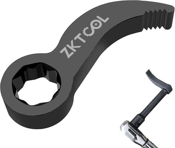 ZKTOOL Pry Bar Wrench Adaptor Head 1/2" D 8pt (Square) Profile,Crowbar Adapter Head Tools, Adjustable Angle Head Pry Bar Fits1/2 Ratchet, Pry Bar Wrench Adaptor Head for Tight Spaces
