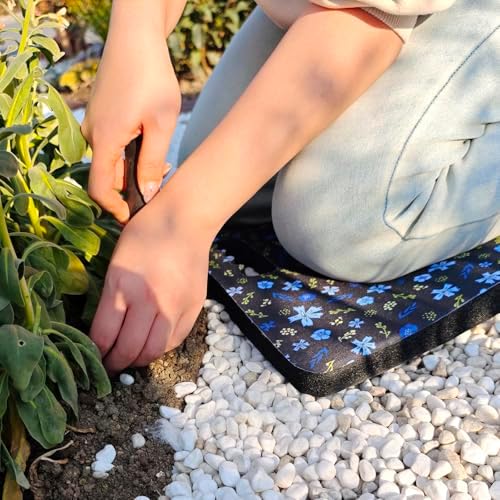 Garden Kneeling Pad and Knee Pads Women, Foam Padding Kneepads, Blue Flower