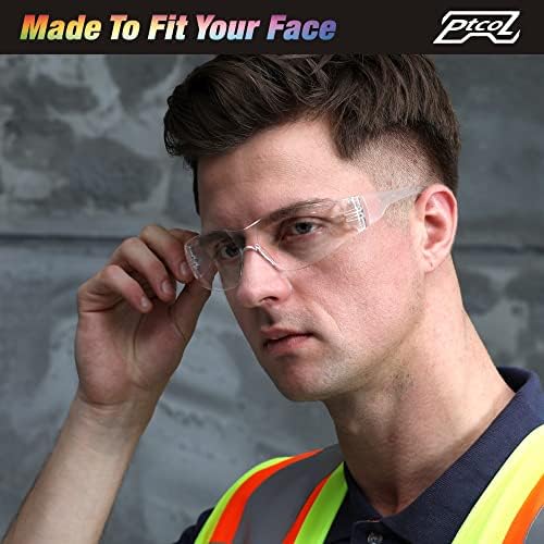112 Pack Safety Glasses Crystal Clear (Bulk Pack of 24+4) Unisex Anti-Scratch Protective Goggles Impact Resistant Lens Eyewear with ANSI Z87.1 Certified for Construction, Shooting and Laboratory