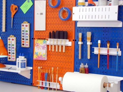 Wall Control Pegboard 32in x 16in Orange Metal Pegboard Tool Board Panel