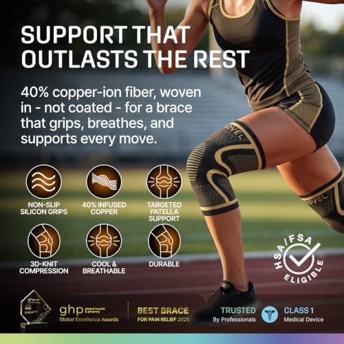Modvel Compression Knee Brace for Women & Men - 2 Pack Knee Brace for Running Knee Pain, Knee Support Compression Sleeve, Workout Sports Knee Braces for Meniscus Tear ACL & Arthritis Pain Relief