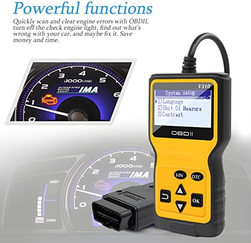 AUCELI OBD2 Scanner Code Reader for Car Check Engine, Yellow