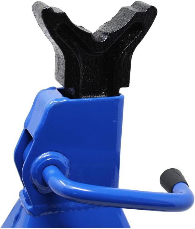 K Tool International XD61202 3 Ton Automotive Jack Stands for Garages, Repair Shops, and DIY, Lightweight, 6,000lbs. Capacity, Heavy Duty Steel Frame, Adjustable Height 10.4"-16.7", Black/Blue, Pair