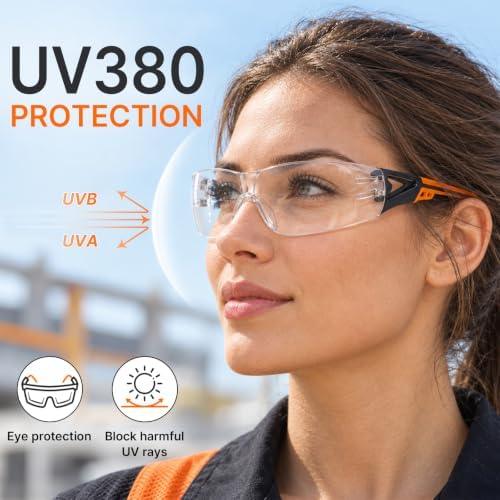 TBET 30 Pack Clear Safety Glasses Bulk, ANSI Z87.1& UV Protection Glasses