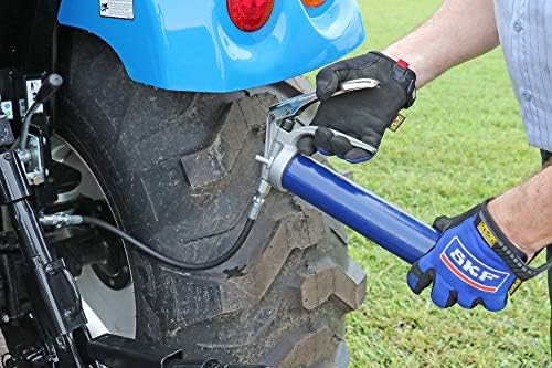 Lincoln 1134 Pistol Grip Grease Gun with 18" Whip Flex Hose and Coupler, 6" Rigid Extension, 7,500 PSI, Premium Dual Lip Follower, Variable Stroke, Jam-proof Toggle, Filler Air Bleeder Combo