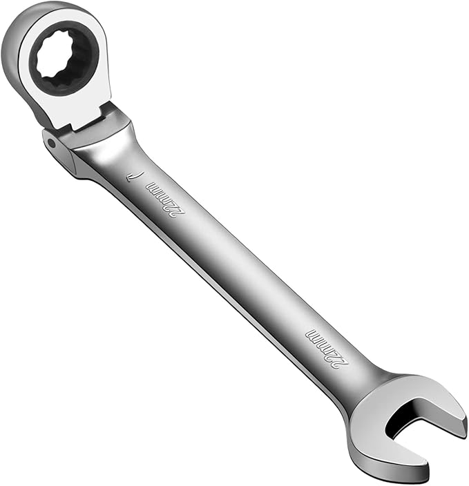 WISEUP Flex-Head Ratchet Wrench, 22mm Wrench, Industrial Anti-slip Labor-saving Combination Wrench, Mechanic Automotive Hand Tools