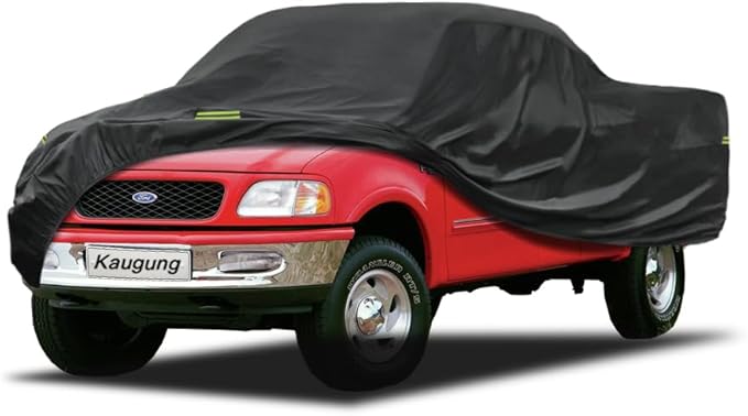Kaugung 7 Layers Truck Cover Waterproof Custom Fit Ford F150 SuperCab 8ft Bed from 1990 to1996, 7 Layers Heavyweight Pickup Car Cover Outdoor Indoor Sun UV Rain Snow Wind Protection.