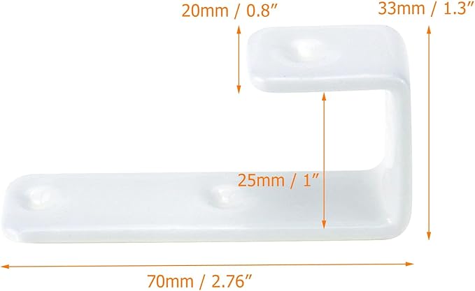 Coshar 12Pcs Heavy Duty Hook Bracket White 1 Inch PVC Coated Metal Hardware Brackets Stainless Steel J Hooks for Bed Decor, Garage Storage, Cable Tool Organization - 1 Inch White
