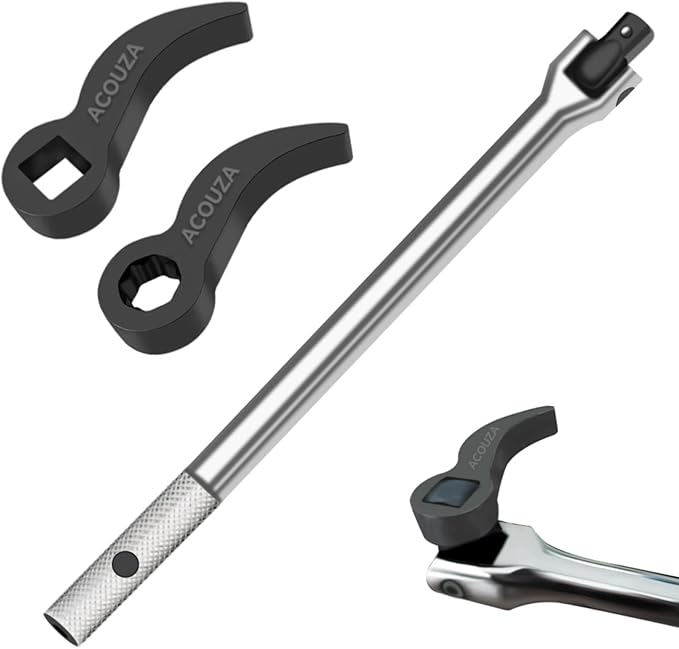 3 Pcs Pry Bar Adapter Head Set for Half Shaft Removal - Crowbar Wrench Tool Pry Bar Set,15 Inch 1/2 Wrench Extender Cv Axle & Bearing Service Tools, Automotive Repair Pry Tool