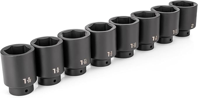 TEKTON 1/2 Inch Drive Deep 6-Point Impact Socket Set, 8-Piece (1-9/16-2 in.) | SID92005