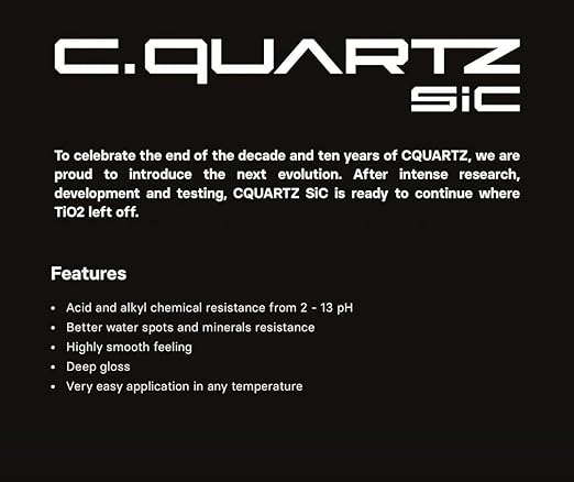CARPRO CQUARTZ SiC 50ml Kit - Car Ceramic Coating Finish, Quartz Based Nanotechnology, Bonds to Paint, Glass, Metal and Plastic