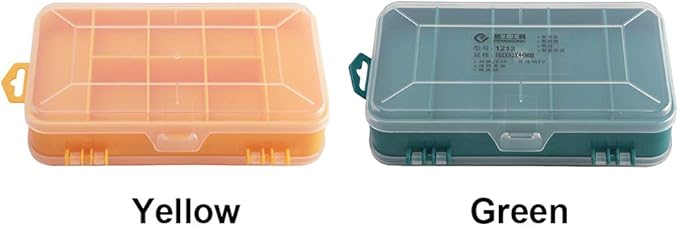 Kakalote Double-Side Hardware Box Storage,Excellent for Screws Nuts and Bolts,Multi Compartment Tool Box Storage Organiser Tray