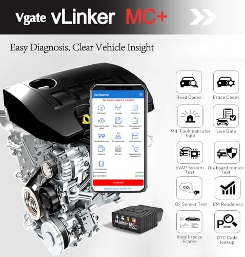 Vgate vLinker MC+ Bluetooth OBD2 Car Scan Tool for iOS, Android, Windows