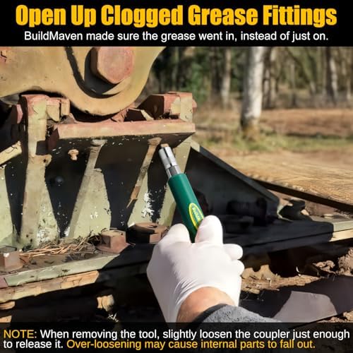 Grease Fitting Cleaning Tool -Grease Zerk Cleaner, Zerk Fitting Cleaning Tool, Remove Old Dried Grease from Fittings, Pins, Shafts, Bushings, and Joints (Green)